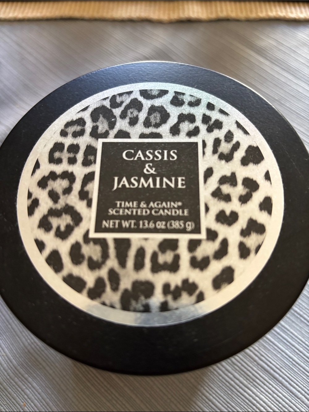 Scented Candle with Black and White Leopard Lid